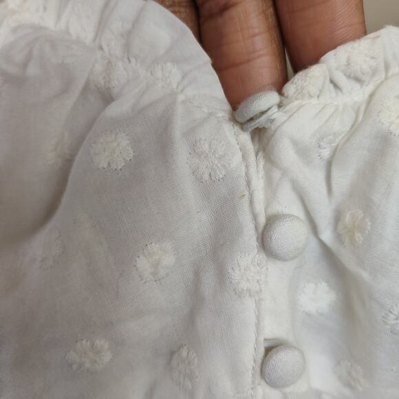 Zara Peasant Top Womens Med Embroidered Button Long Sleeve Boho Romantic Blouse - Picture 9 of 17